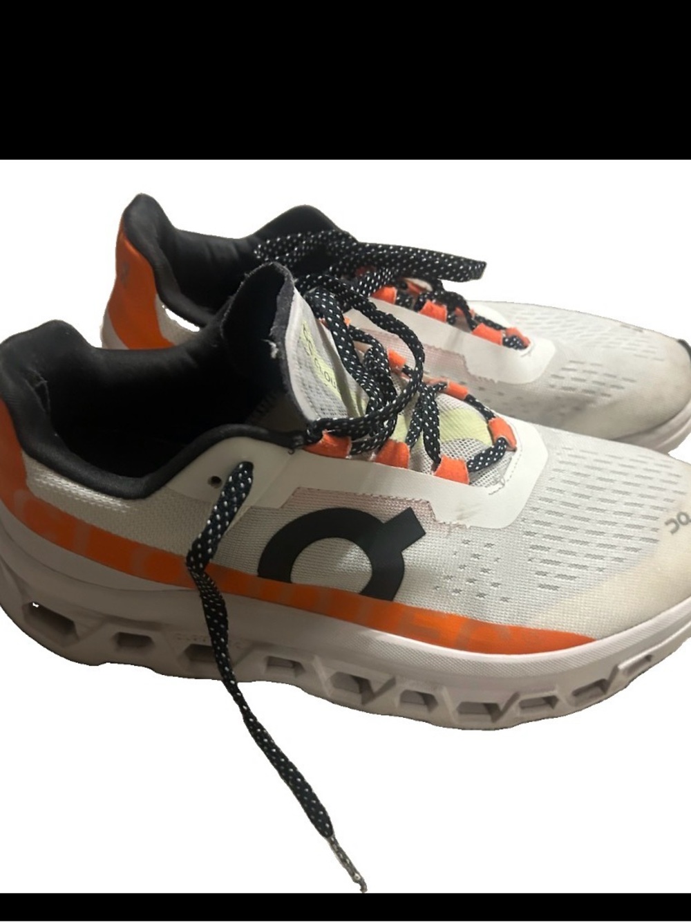On Running Cloudflow Kids Running Shoes - White with Orange Accents